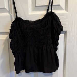 Anthropologie Sunday in Brooklyn Black Smocked Spaghetti Strap Tank Top - Women